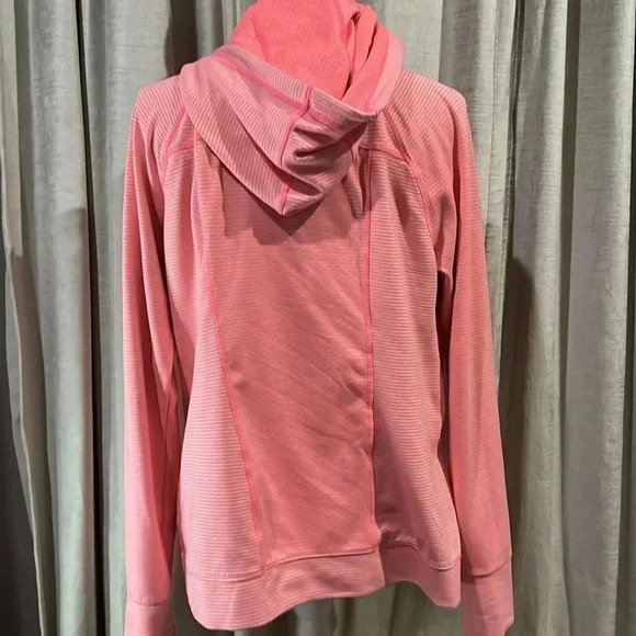 TANGERINE PINK QUARTER ZIP PULLOVER HOODIE - Picture 7 of 8